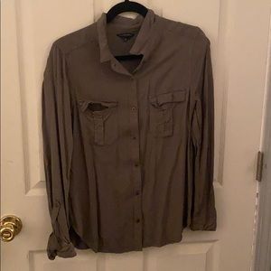 Olive green long sleeve button up